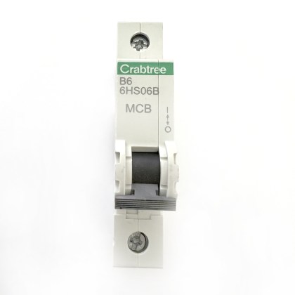 Crabtree 6HS06B White Clip B6 6A 6 Amp MCB Circuit Breaker Type B
